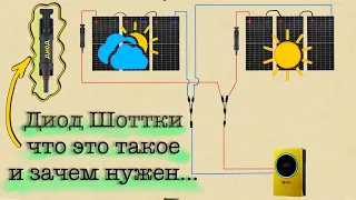 Солнечная Электростанция и ДИОД  шоттки зачем нужен и как применить в этом видео подробно…