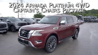 New Coulis Red 2024 Nissan Armada Platinum 4WD w/ Captain's Chairs Package at Nissan of Cookeville