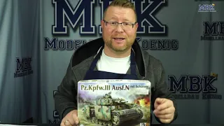 MBK unboxing #356 - 1:35 Panzer III Ausf.N (Takom Blitz 8005)