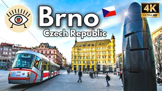 Brno, Czech Republic 4K 👣 "WALKING TOUR" Walking tour with subtitles!