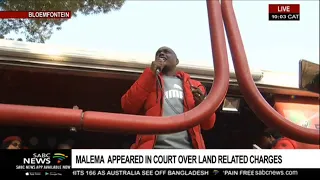 EFF leader Julius Malema addresses crowd after court appearance in Bloemfontein