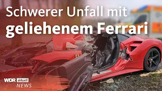 Ferrari-Unfall in Olfen endet mit schwer verletztem Fahrer | WDR Aktuelle Stunde