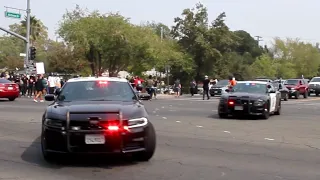 HUGE Police Convoys! CHP Slicktop & Unmarked, Metro Fire, Sacramento Sheriff Responding To A Protest