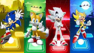 Sonic vs Tails vs Super Sonic vs Hyper Sonic Tiles Hop EDM RUSH!