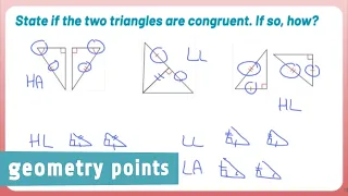 Geometry Points: HA, HL, LL, and LA Postulates for Right Triangle Congruency
