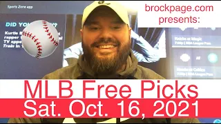 MLB Picks (10-16-21) ALCS & NLCS Playoff Free Sports Betting Predictions - AL & NL Probable Pitchers