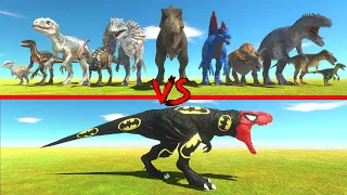 New Superhero T-rex in Battle with All Dinosaurs - Animal Revolt Battle Simulator