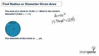 11-4 Find radius or diameter Given area