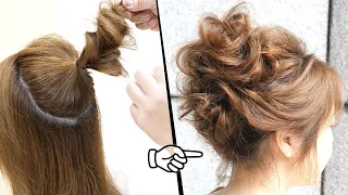 ☆簡単なお団子ヘアアレンジ！初級レベル！ベース巻きなし！難しいところなし！くるりんぱとロープ編みにでできます！hairdo 头发安排　การจัดเรียงผม 헤어 어레인지