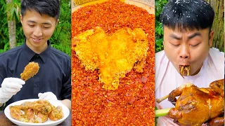 How do Chinese eat chicken? | Chinese food | ASMR MUKBANG | Songsong and Ermao