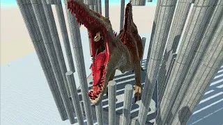 Two Giant Spinosaurus Eats Double Feeds Slow Motion- Animal Revolt Battle Simulator