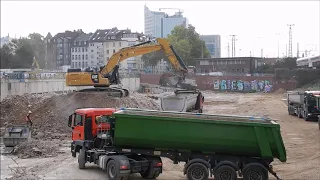 Bagger CAT 352F lädt LKW #StayAtHome - 40 Minuten Archiv