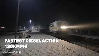 Fastest Diesel Action of Indian Railways! WDP-4B Suhaildev Express speeding at 130kmph!