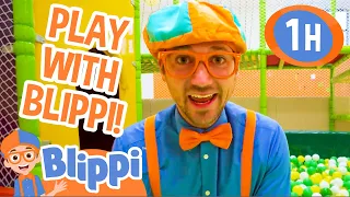 Blippi Visits an Indoor Playground! (Jumping Beans) | 1 HOUR OF BLIPPI TOYS! | Videos for Kids