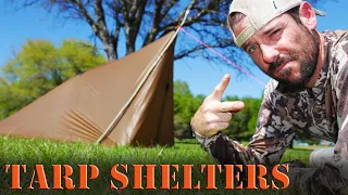 2 Tarp Shelter Configurations for Bushcraft, Camping, or Hunting
