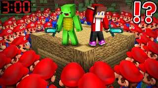 JJ and Mikey Defend The Base By 1000 MARIO.EXE At 3:00 a.m. in Minecraft Challenge Maizen