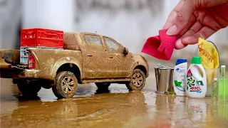 Washing Dirty 🤮 Miniature Foton Pickup Truck After Extreme Off-roading | Diecast Car