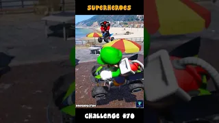 Cartoon Character #70 - Ben 10 Vs. FNAF Vs. Mario Racing in the Beach ​| GTA V Mods #Shorts