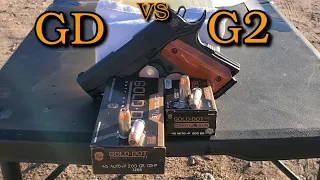 .45 acp Speer Gold Dot 200gr +p VS Speer G2 *Carry Gun* 200gr +p in ballistics gel