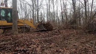 Brush and tree clearing with the track loader!!