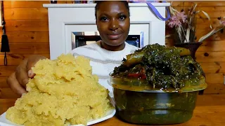 Cook and Eat With Me/ delicious afang soup with swallow