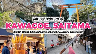 Tokyo 2023 🇯🇵🌸 Vlog | Day trip from Tokyo - Kawagoe, Hikawa Shrine, sakura spot, Koedo street food