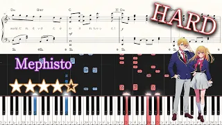 Mephisto（Oshi no Ko ED）- QUEEN BEE - Hard Piano Tutorial + Sheets【Piano Arrangement】