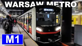 🇵🇱 Warsaw Metro - All the Stations - Line M1 - From KABATY to MŁOCINY (2023) (4K)