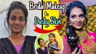 HD Bridal Makeup On Dusky Skin 💄|| Professional Step-By-Step HD Bridal Makeup Tutorial