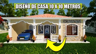 ⚪✅🌵Diseño de Casa 10x10 Metros | Como construir una casa estilo guatemalteco?/ Recorrido Virtual