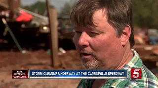 Storm cleanup underway at the Clarksville Speedway