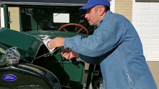1928 ford model a pickup hood prop installation