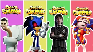 SUBWAY SURFERS - Skibidi Toilet vs Sonic.exe vs Wednesday Addams vs The Amazing Digital Circus