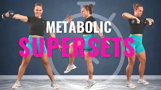 METABOLIC SUPERSETS | Strength & Cardio Workout (Dumbbells Only)