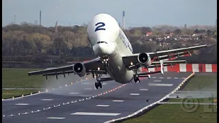 Airbus Beluga #2 Take-off 30knots Cross-Wind