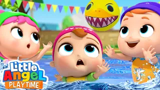 Swimming Pool Games | Baby Shark | Fun Sing Along Songs by Little Angel Playtime