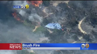 Brush Fire Consumes Tents, Homeless Encampments In Sepulveda Basin