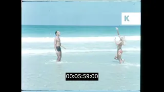 1960s Israel, Tourists Playing On The Beach, 16mm