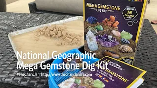 TheChanClan Life: National Geographic Mega Gemstone Dig Kit, Unboxing, Review, and Demo Digging Gems