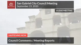 City Council - September 15, 2020 City Council Meeting - City of San Gabriel
