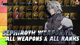 [FF7: Ever Crisis] - Sephiroth Weapon Tier List! Fully reviewed for explained for ALL players