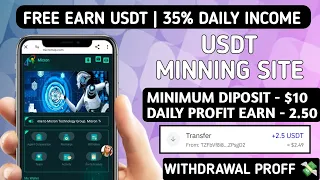 New Usdt Earning Site | Usd Mining Site 2024 Best Investment | Usdt Earning Website, Free Usdt Earn