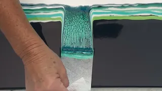 Lovely Swiping. Acrylic Pour Painting, Flow Art, Fluid Art Technique, Acrylic Swipe Tecnique