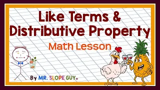 Distributive Property and Combining Like Terms Math Lesson