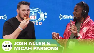 Josh Allen Defeats Micah Parsons' Spicy Pizza Challenge #SHORTS | SiriusXM