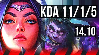 IRELIA vs DR. MUNDO (TOP) | Rank 5 Irelia, 11/1/5, 9 solo kills, 600+ games | KR Master | 14.10