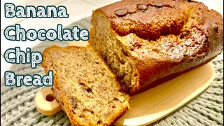 Banana chocolate chip bread recipe | How to make easy perfect banana bread one bowl recipe