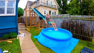 How to Set Up a Swimming Pool with Water Slide