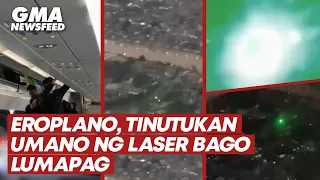 Eroplano, tinutukan umano ng laser bago lumapag | GMA News Feed