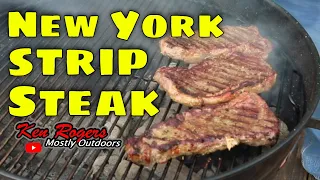 New York Strip Steaks on the Weber Kettle